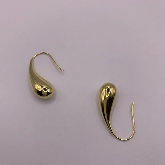 New PAJ 925 Sterling Silver gold plated water drops earrings - Picture 4 of 6